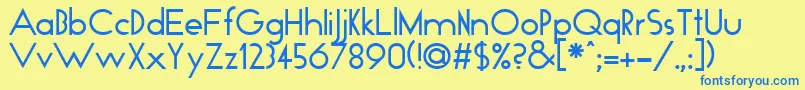 GloRegular Font – Blue Fonts on Yellow Background