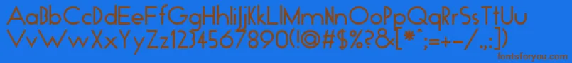GloRegular-Schriftart – Braune Schriften auf blauem Hintergrund