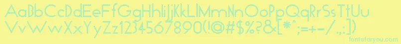 GloRegular Font – Green Fonts on Yellow Background