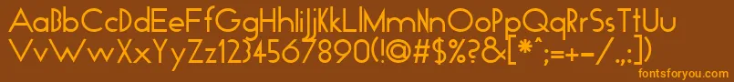 GloRegular-Schriftart – Orangefarbene Schriften auf braunem Hintergrund