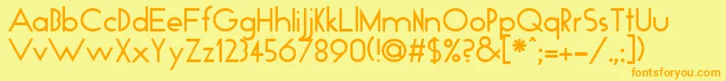 GloRegular-Schriftart – Orangefarbene Schriften auf gelbem Hintergrund