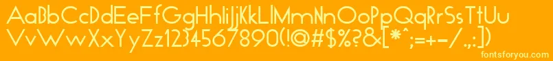 GloRegular Font – Yellow Fonts on Orange Background