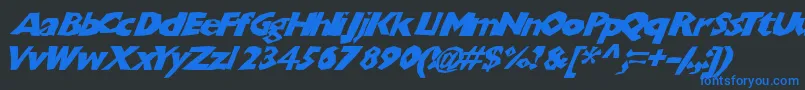 Chunkoblockoslanted Font – Blue Fonts on Black Background