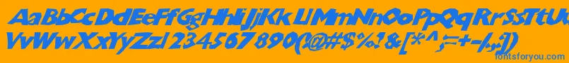 Chunkoblockoslanted Font – Blue Fonts on Orange Background