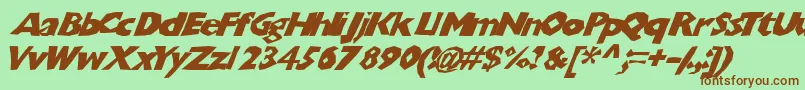 Chunkoblockoslanted Font – Brown Fonts on Green Background