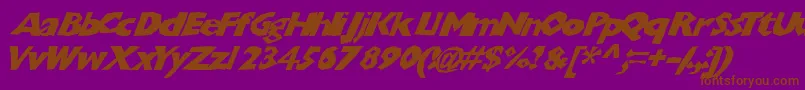 Chunkoblockoslanted Font – Brown Fonts on Purple Background