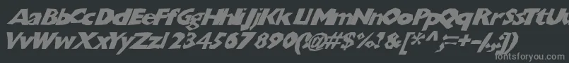 フォントChunkoblockoslanted – 黒い背景に灰色の文字