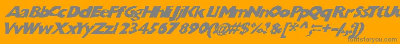 Chunkoblockoslanted-fontti – harmaat kirjasimet oranssilla taustalla