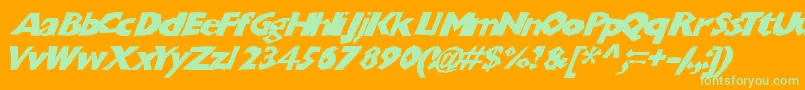 Chunkoblockoslanted Font – Green Fonts on Orange Background