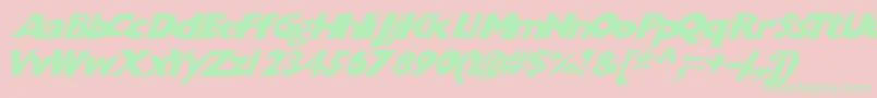 Chunkoblockoslanted Font – Green Fonts on Pink Background