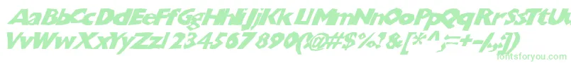 Chunkoblockoslanted Font – Green Fonts on White Background