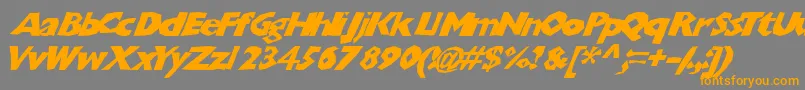 Chunkoblockoslanted Font – Orange Fonts on Gray Background