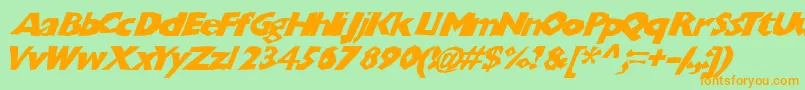 Chunkoblockoslanted Font – Orange Fonts on Green Background