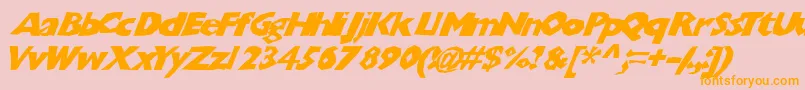 Chunkoblockoslanted Font – Orange Fonts on Pink Background