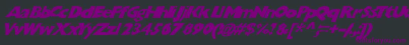 Chunkoblockoslanted Font – Purple Fonts on Black Background