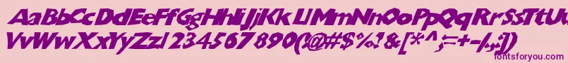 Chunkoblockoslanted Font – Purple Fonts on Pink Background