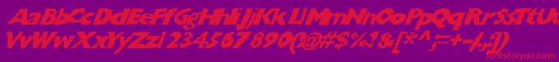 Chunkoblockoslanted Font – Red Fonts on Purple Background