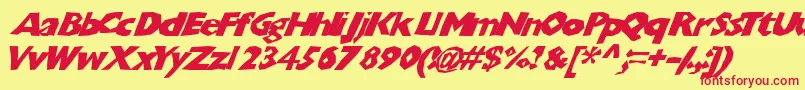 Chunkoblockoslanted Font – Red Fonts on Yellow Background