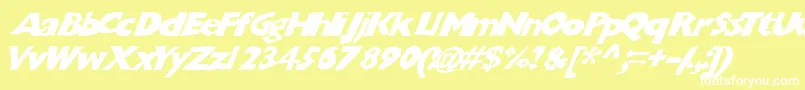 Chunkoblockoslanted Font – White Fonts on Yellow Background