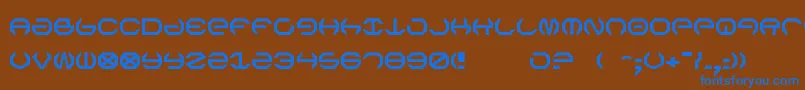 フォントOmega5 – 茶色の背景に青い文字