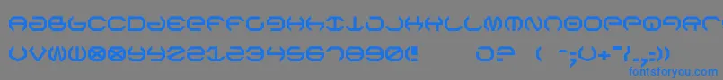 Omega5-Schriftart – Blaue Schriften auf grauem Hintergrund