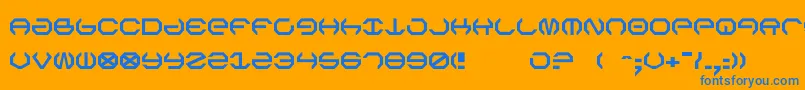Fonte Omega5 – fontes azuis em um fundo laranja
