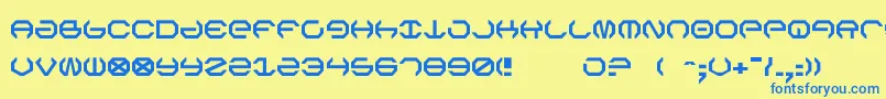 Omega5 Font – Blue Fonts on Yellow Background