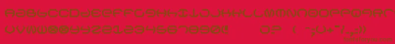 Omega5-Schriftart – Braune Schriften auf rotem Hintergrund
