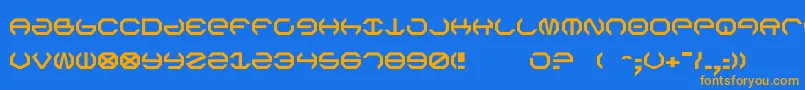 Police Omega5 – polices orange sur fond bleu