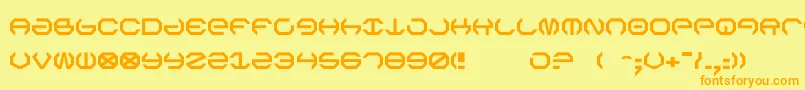 フォントOmega5 – オレンジの文字が黄色の背景にあります。