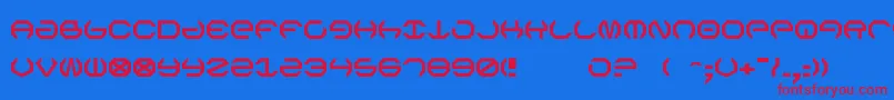 Police Omega5 – polices rouges sur fond bleu