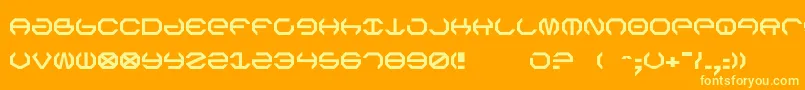 Fonte Omega5 – fontes amarelas em um fundo laranja