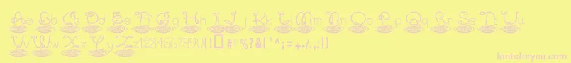 Kapastaaldente Font – Pink Fonts on Yellow Background