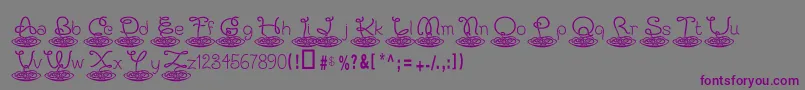 Kapastaaldente-Schriftart – Violette Schriften auf grauem Hintergrund