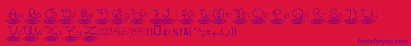 Kapastaaldente-Schriftart – Violette Schriften auf rotem Hintergrund