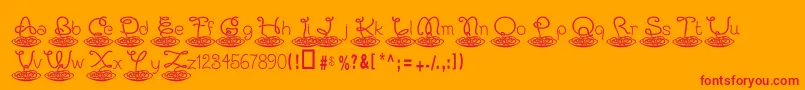 Kapastaaldente Font – Red Fonts on Orange Background