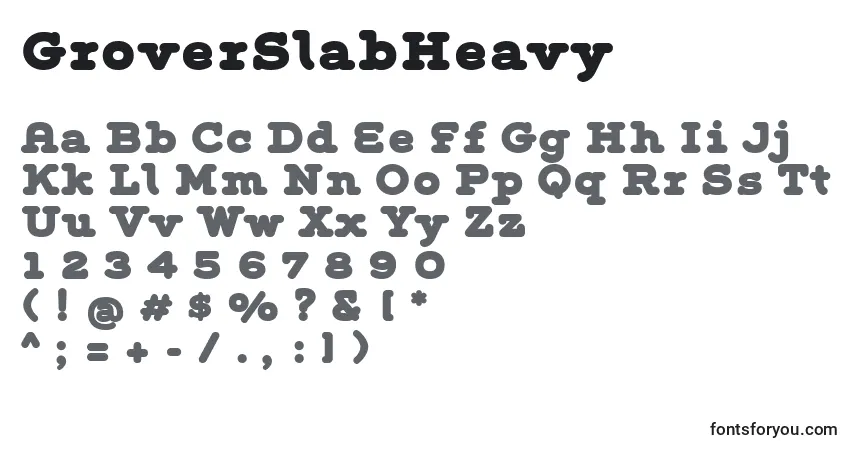 GroverSlabHeavyフォント–アルファベット、数字、特殊文字