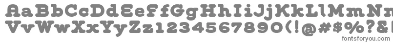 GroverSlabHeavy-fontti – harmaat kirjasimet valkoisella taustalla