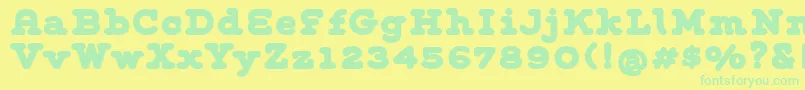 GroverSlabHeavy Font – Green Fonts on Yellow Background