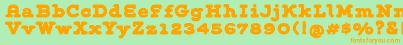 GroverSlabHeavy Font – Orange Fonts on Green Background