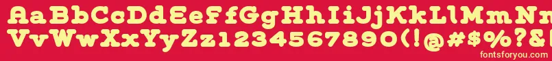 GroverSlabHeavy Font – Yellow Fonts on Red Background