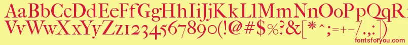 ImFellFrenchCanonRoman Font – Red Fonts on Yellow Background