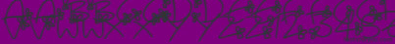 FlowingFlowers Font – Black Fonts on Purple Background