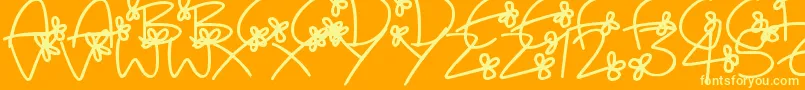 FlowingFlowersフォントについての詳細 フォントFlowingFlowers – オレンジの背景に黄色の文字
