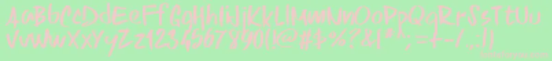 Pwskriptt Font – Pink Fonts on Green Background