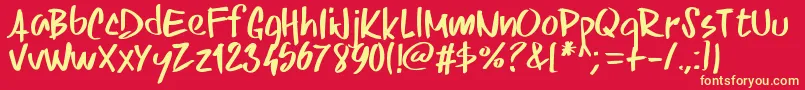 Pwskriptt Font – Yellow Fonts on Red Background