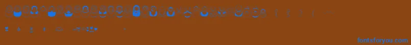Matriochkas Font – Blue Fonts on Brown Background