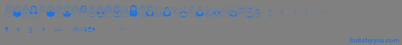 Matriochkas Font – Blue Fonts on Gray Background