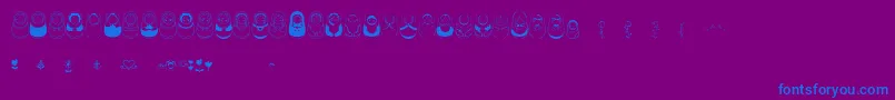 fuente Matriochkas – Fuentes Azules Sobre Fondo Morado