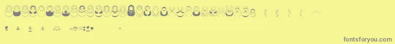 Matriochkas Font – Gray Fonts on Yellow Background